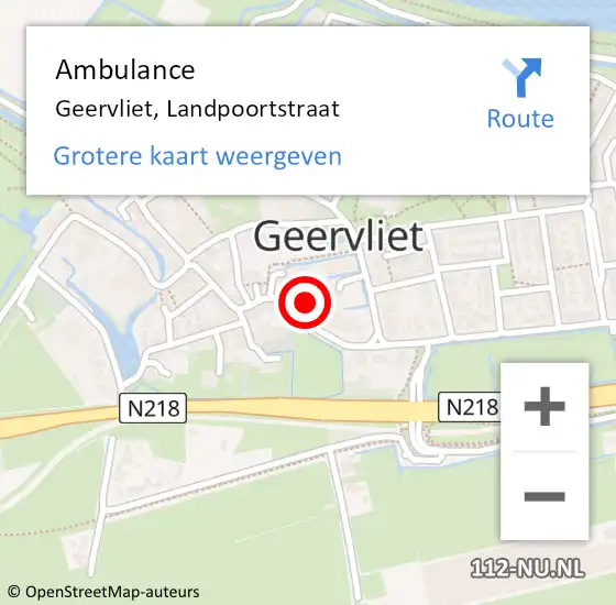 Locatie op kaart van de 112 melding: Ambulance Geervliet, Landpoortstraat op 7 oktober 2014 09:48