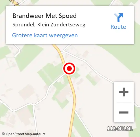 Locatie op kaart van de 112 melding: Brandweer Met Spoed Naar Sprundel, Klein Zundertseweg op 26 mei 2024 06:45