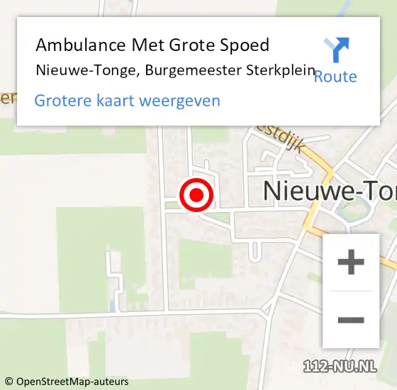 Locatie op kaart van de 112 melding: Ambulance Met Grote Spoed Naar Nieuwe-Tonge, Burgemeester Sterkplein op 26 mei 2024 07:04