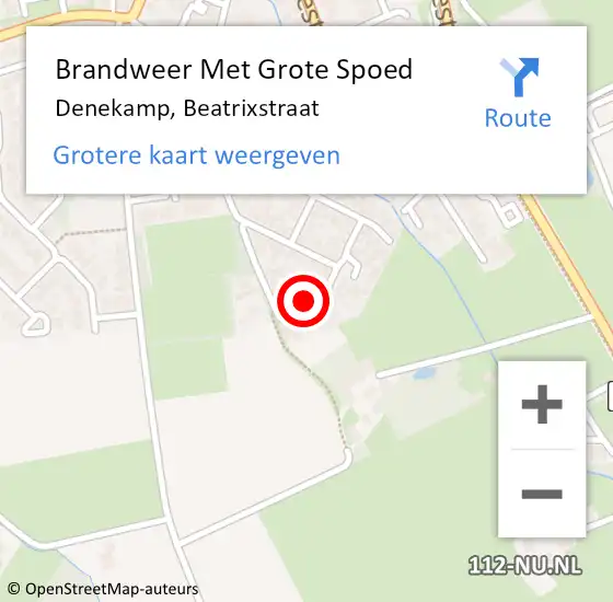 Locatie op kaart van de 112 melding: Brandweer Met Grote Spoed Naar Denekamp, Beatrixstraat op 26 mei 2024 08:22