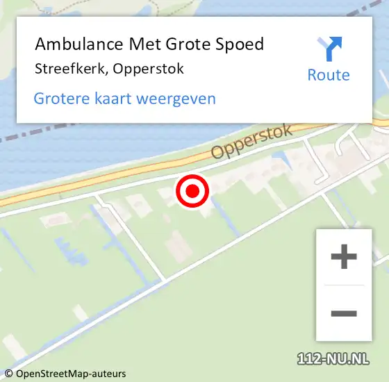 Locatie op kaart van de 112 melding: Ambulance Met Grote Spoed Naar Streefkerk, Opperstok op 26 mei 2024 08:24