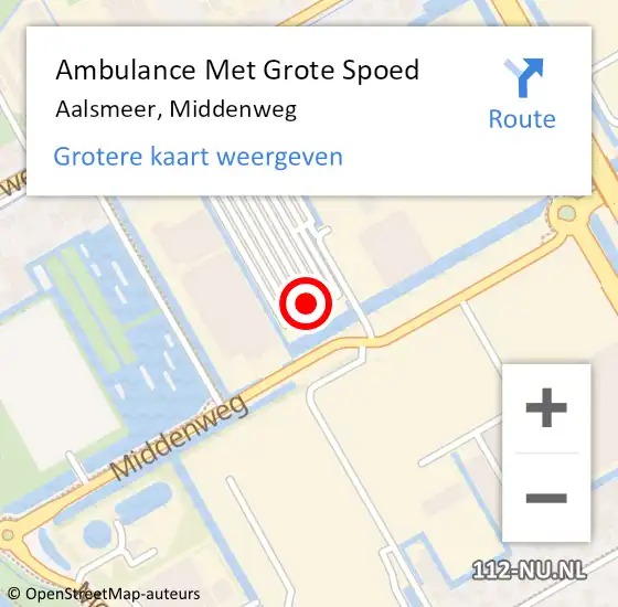 Locatie op kaart van de 112 melding: Ambulance Met Grote Spoed Naar Aalsmeer, Middenweg op 26 mei 2024 08:51