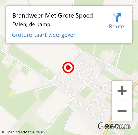 Locatie op kaart van de 112 melding: Brandweer Met Grote Spoed Naar Dalen, de Kamp op 26 mei 2024 08:52