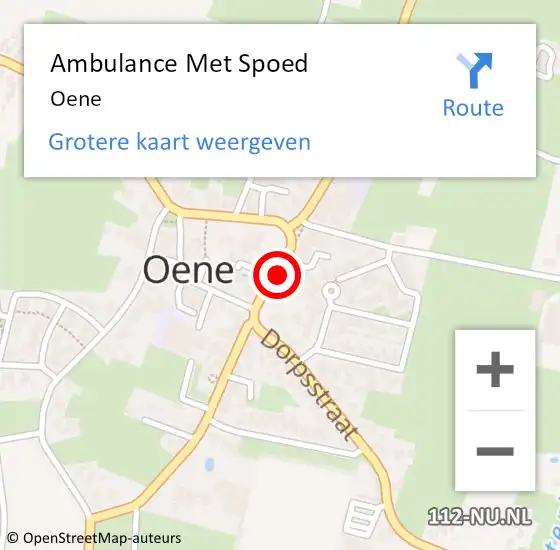 Locatie op kaart van de 112 melding: Ambulance Met Spoed Naar Oene op 26 mei 2024 09:56