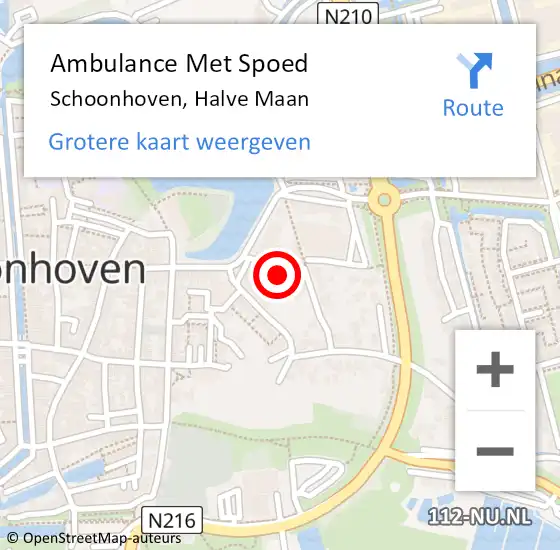 Locatie op kaart van de 112 melding: Ambulance Met Spoed Naar Schoonhoven, Halve Maan op 26 mei 2024 10:23