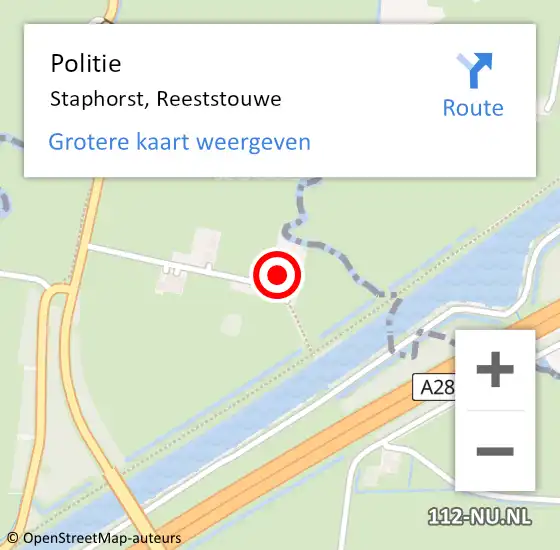 Locatie op kaart van de 112 melding: Politie Staphorst, Reeststouwe op 26 mei 2024 11:02