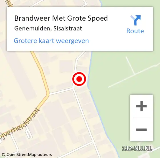 Locatie op kaart van de 112 melding: Brandweer Met Grote Spoed Naar Genemuiden, Sisalstraat op 26 mei 2024 11:13