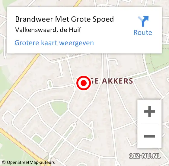 Locatie op kaart van de 112 melding: Brandweer Met Grote Spoed Naar Valkenswaard, de Huif op 26 mei 2024 11:26