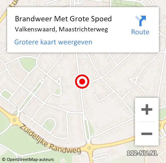 Locatie op kaart van de 112 melding: Brandweer Met Grote Spoed Naar Valkenswaard, Maastrichterweg op 26 mei 2024 11:29