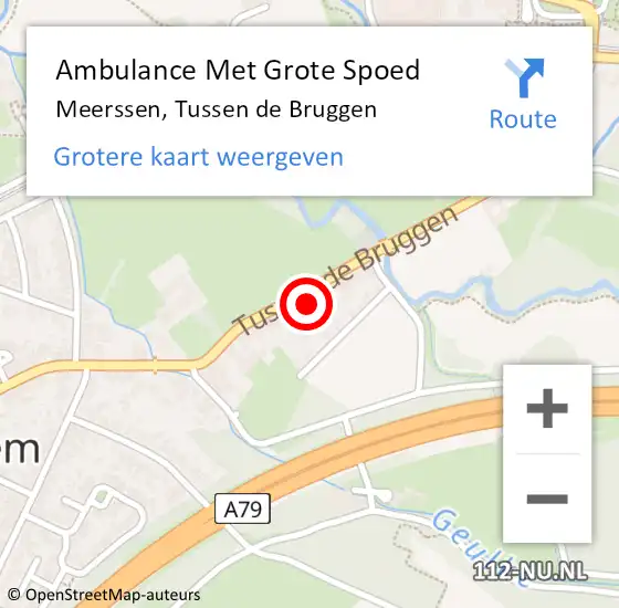 Locatie op kaart van de 112 melding: Ambulance Met Grote Spoed Naar Meerssen, Tussen de Bruggen op 26 mei 2024 11:34