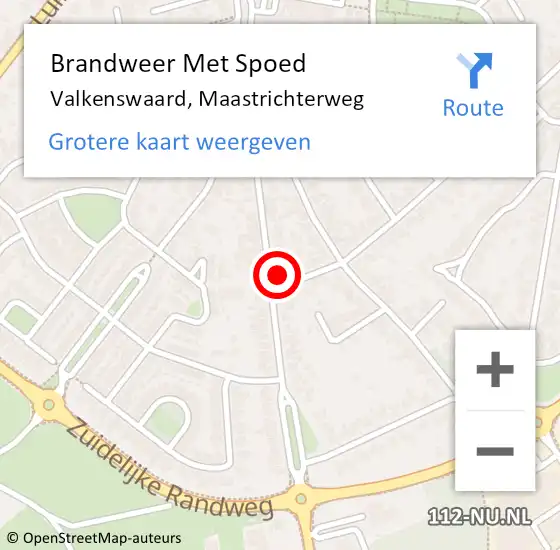 Locatie op kaart van de 112 melding: Brandweer Met Spoed Naar Valkenswaard, Maastrichterweg op 26 mei 2024 12:15