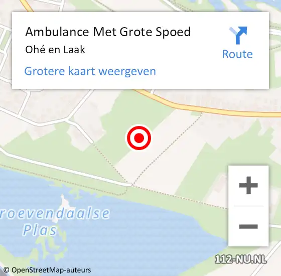 Locatie op kaart van de 112 melding: Ambulance Met Grote Spoed Naar Ohé en Laak op 26 mei 2024 12:33