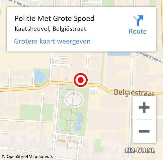 Locatie op kaart van de 112 melding: Politie Met Grote Spoed Naar Kaatsheuvel, Belgiëstraat op 26 mei 2024 13:48