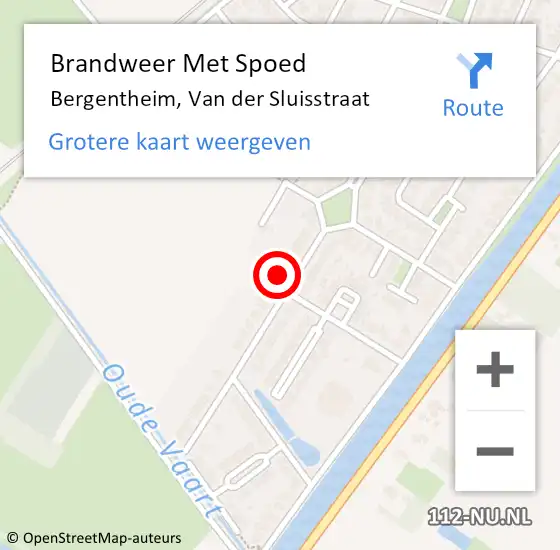 Locatie op kaart van de 112 melding: Brandweer Met Spoed Naar Bergentheim, Van der Sluisstraat op 26 mei 2024 14:01