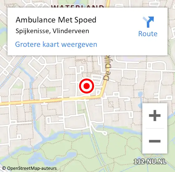 Locatie op kaart van de 112 melding: Ambulance Met Spoed Naar Spijkenisse, Vlinderveen op 26 mei 2024 14:16