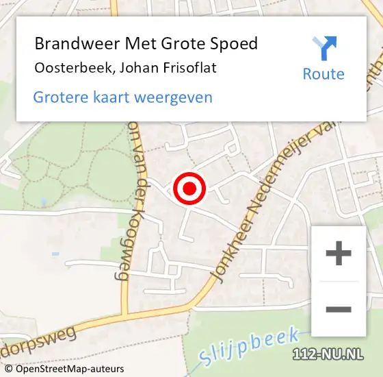 Locatie op kaart van de 112 melding: Brandweer Met Grote Spoed Naar Oosterbeek, Johan Frisoflat op 26 mei 2024 14:25