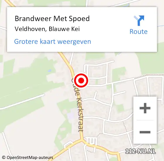 Locatie op kaart van de 112 melding: Brandweer Met Spoed Naar Veldhoven, Blauwe Kei op 26 mei 2024 14:48