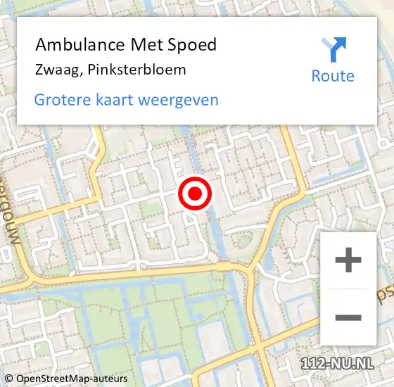 Locatie op kaart van de 112 melding: Ambulance Met Spoed Naar Zwaag, Pinksterbloem op 26 mei 2024 14:52