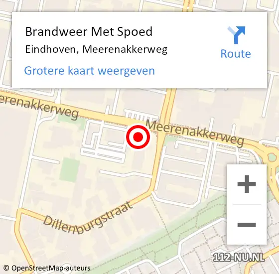 Locatie op kaart van de 112 melding: Brandweer Met Spoed Naar Eindhoven, Meerenakkerweg op 26 mei 2024 14:56