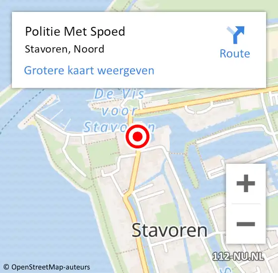 Locatie op kaart van de 112 melding: Politie Met Spoed Naar Stavoren, Noord op 26 mei 2024 15:23