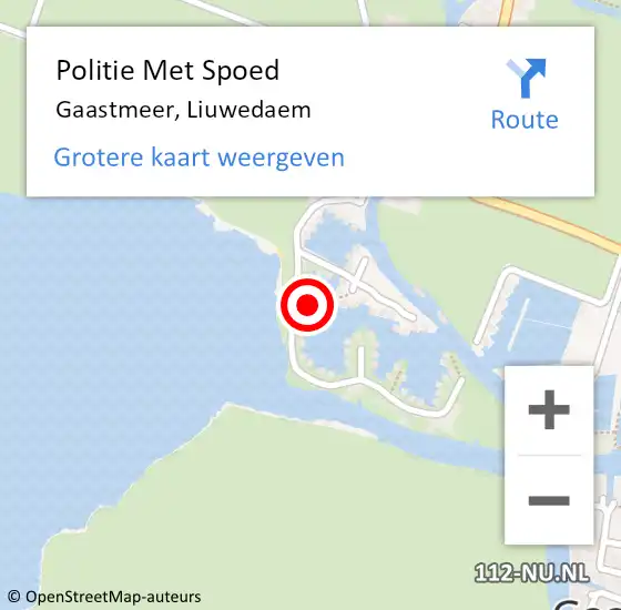 Locatie op kaart van de 112 melding: Politie Met Spoed Naar Gaastmeer, Liuwedaem op 26 mei 2024 15:34