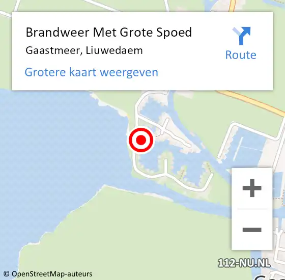 Locatie op kaart van de 112 melding: Brandweer Met Grote Spoed Naar Gaastmeer, Liuwedaem op 26 mei 2024 15:34