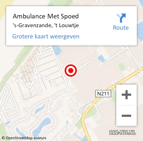 Locatie op kaart van de 112 melding: Ambulance Met Spoed Naar 's-Gravenzande, 't Louwtje op 26 mei 2024 16:08