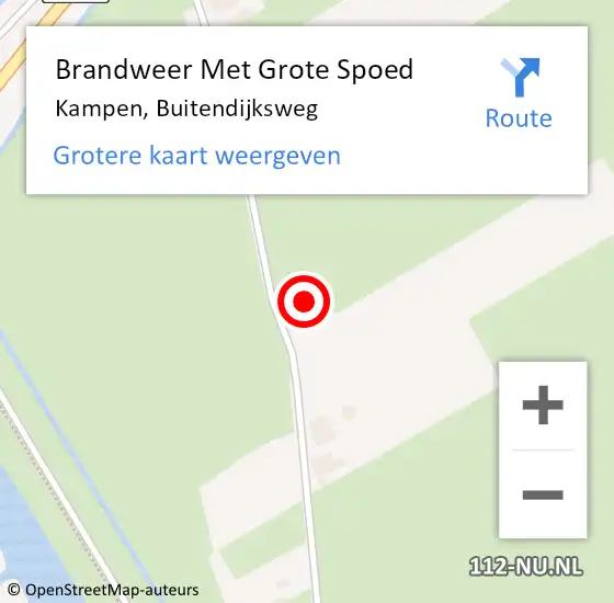 Locatie op kaart van de 112 melding: Brandweer Met Grote Spoed Naar Kampen, Buitendijksweg op 26 mei 2024 16:56