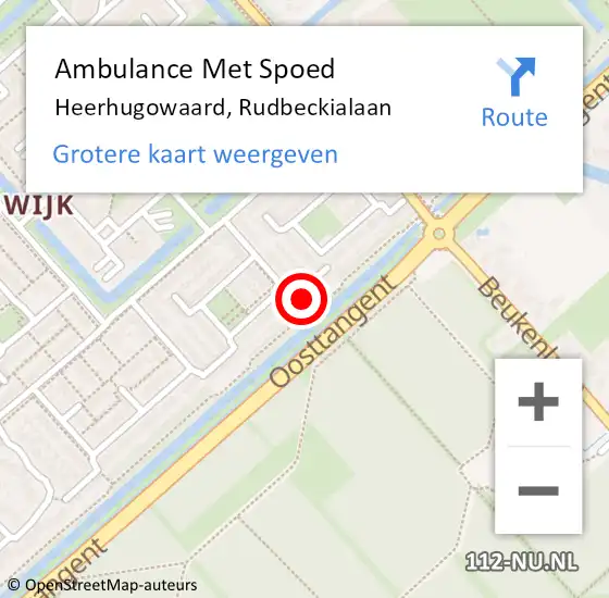 Locatie op kaart van de 112 melding: Ambulance Met Spoed Naar Heerhugowaard, Rudbeckialaan op 26 mei 2024 17:35