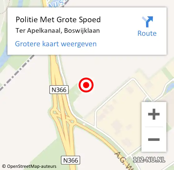 Locatie op kaart van de 112 melding: Politie Met Grote Spoed Naar Ter Apelkanaal, Boswijklaan op 26 mei 2024 17:43