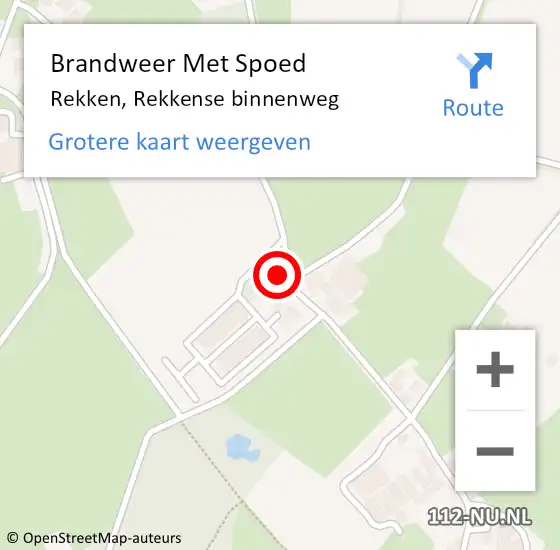 Locatie op kaart van de 112 melding: Brandweer Met Spoed Naar Rekken, Rekkense binnenweg op 26 mei 2024 17:44