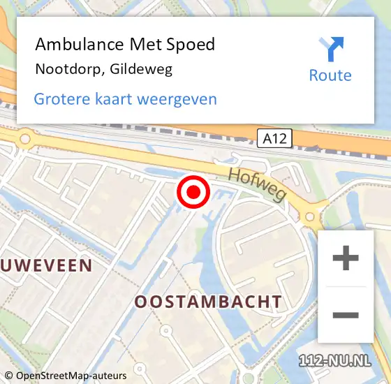 Locatie op kaart van de 112 melding: Ambulance Met Spoed Naar Nootdorp, Gildeweg op 26 mei 2024 18:19