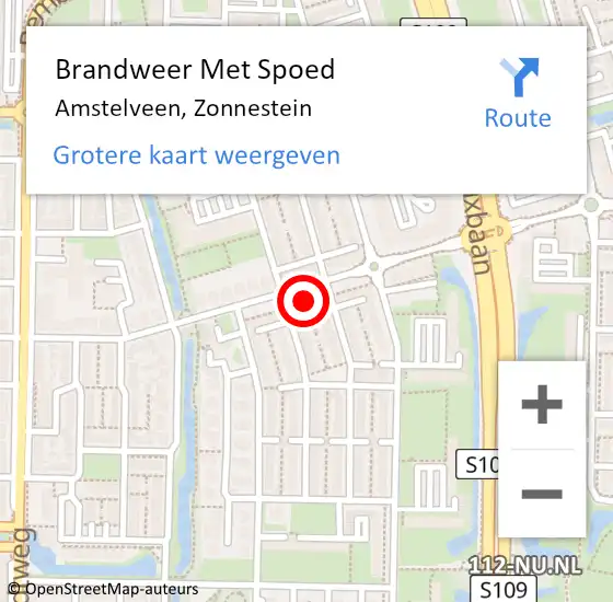 Locatie op kaart van de 112 melding: Brandweer Met Spoed Naar Amstelveen, Zonnestein op 26 mei 2024 18:33