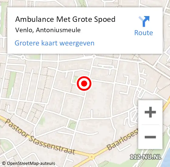 Locatie op kaart van de 112 melding: Ambulance Met Grote Spoed Naar Venlo, Antoniusmeule op 26 mei 2024 19:11