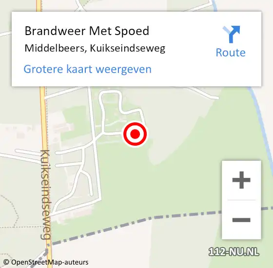 Locatie op kaart van de 112 melding: Brandweer Met Spoed Naar Middelbeers, Kuikseindseweg op 26 mei 2024 19:58