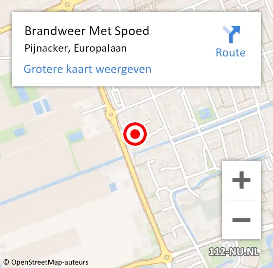 Locatie op kaart van de 112 melding: Brandweer Met Spoed Naar Pijnacker, Europalaan op 26 mei 2024 20:05