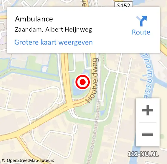 Locatie op kaart van de 112 melding: Ambulance Zaandam, Albert Heijnweg op 26 mei 2024 20:41