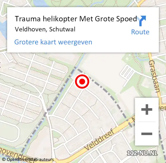 Locatie op kaart van de 112 melding: Trauma helikopter Met Grote Spoed Naar Veldhoven, Schutwal op 26 mei 2024 21:02
