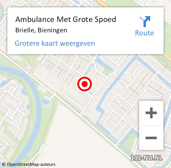 Locatie op kaart van de 112 melding: Ambulance Met Grote Spoed Naar Brielle, Bieningen op 26 mei 2024 21:51