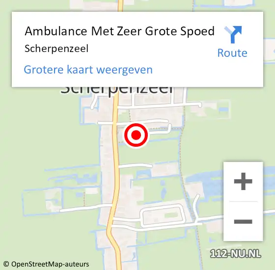 Locatie op kaart van de 112 melding: Ambulance Met Zeer Grote Spoed Naar Scherpenzeel op 26 mei 2024 22:39