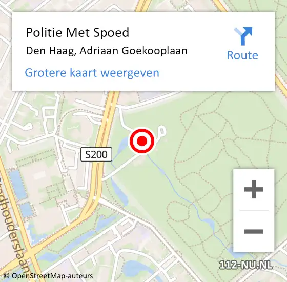 Locatie op kaart van de 112 melding: Politie Met Spoed Naar Den Haag, Adriaan Goekooplaan op 27 mei 2024 00:53