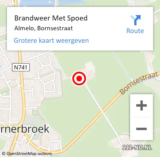Locatie op kaart van de 112 melding: Brandweer Met Spoed Naar Almelo, Bornsestraat op 27 mei 2024 01:04