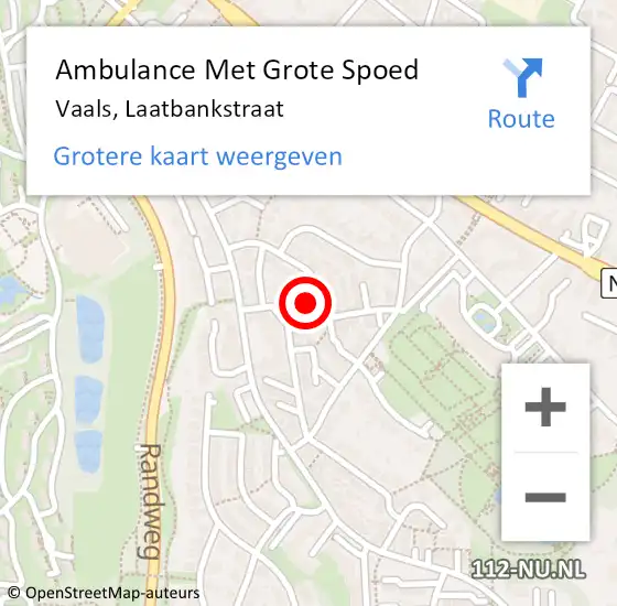 Locatie op kaart van de 112 melding: Ambulance Met Grote Spoed Naar Vaals, Laatbankstraat op 27 mei 2024 01:19