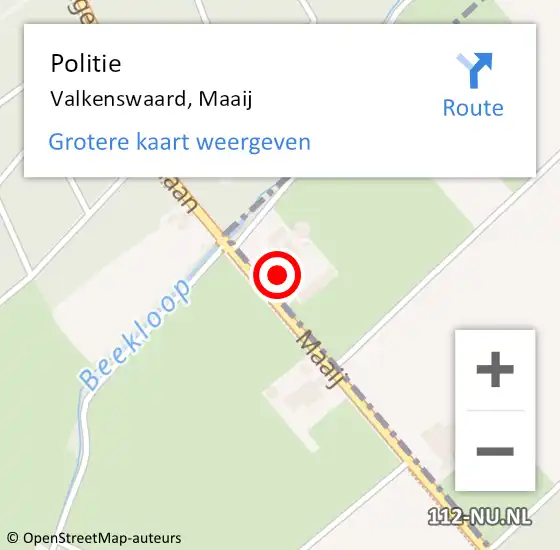 Locatie op kaart van de 112 melding: Politie Valkenswaard, Maaij op 27 mei 2024 03:20