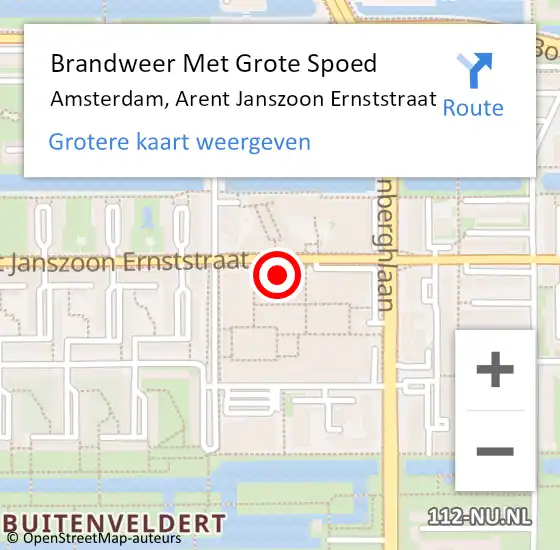 Locatie op kaart van de 112 melding: Brandweer Met Grote Spoed Naar Amsterdam, Arent Janszoon Ernststraat op 27 mei 2024 03:56