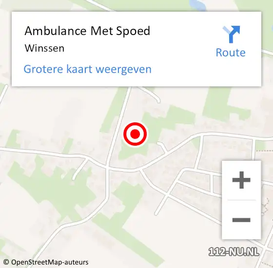 Locatie op kaart van de 112 melding: Ambulance Met Spoed Naar Winssen op 27 mei 2024 05:27