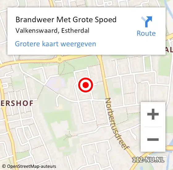 Locatie op kaart van de 112 melding: Brandweer Met Grote Spoed Naar Valkenswaard, Estherdal op 27 mei 2024 06:40