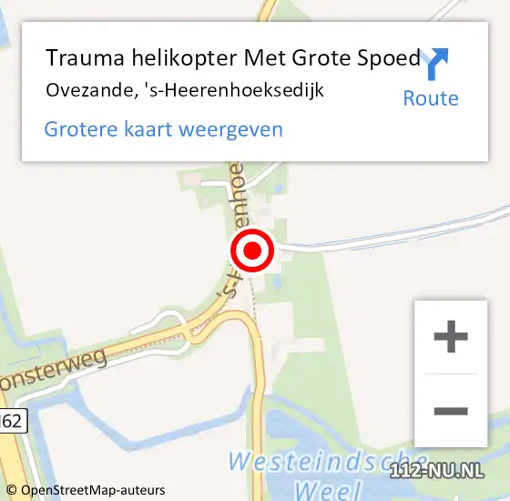 Locatie op kaart van de 112 melding: Trauma helikopter Met Grote Spoed Naar Ovezande, 's-Heerenhoeksedijk op 27 mei 2024 07:00