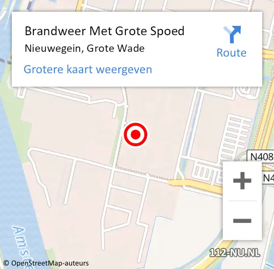 Locatie op kaart van de 112 melding: Brandweer Met Grote Spoed Naar Nieuwegein, Grote Wade op 27 mei 2024 07:13