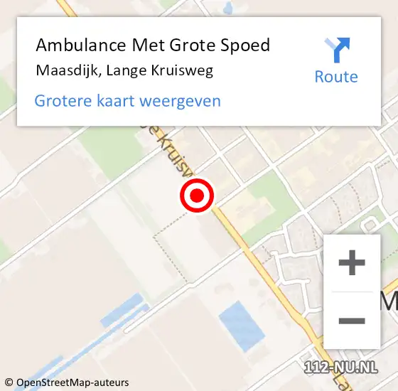 Locatie op kaart van de 112 melding: Ambulance Met Grote Spoed Naar Maasdijk, Lange Kruisweg op 27 mei 2024 07:47